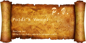Polák Vencel névjegykártya